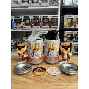 LIMITED EDITION VAULTED CHASE GLOW BUNDLE Chester Cheetah Funko Soda Ad Icons LE